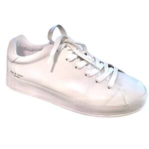Rag & Bone Rb1 Glossed Leather Lace Up Low Top Sneakers Shoes White 39 US 9
